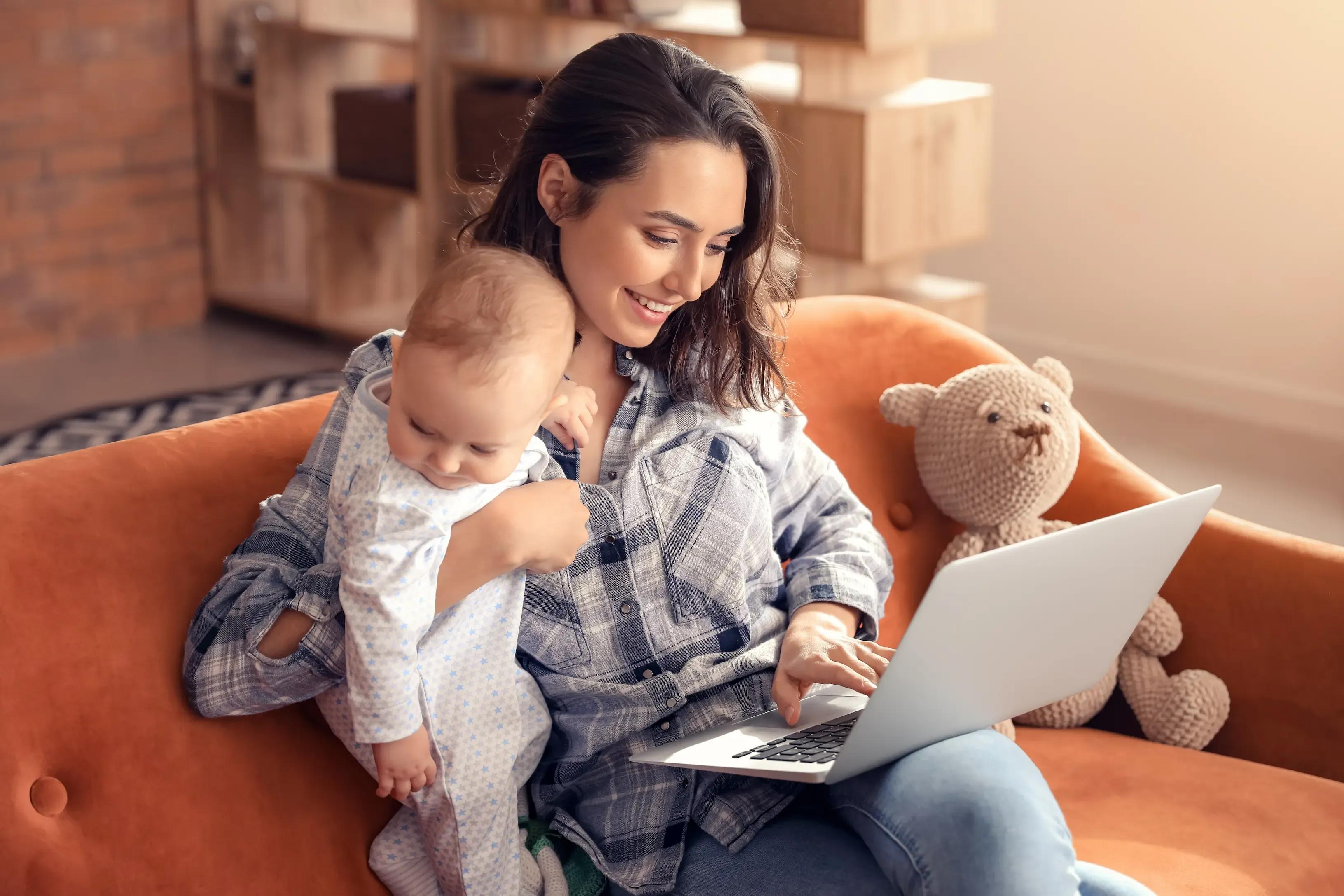 Mother with baby, showing benefits of postnatal support and care